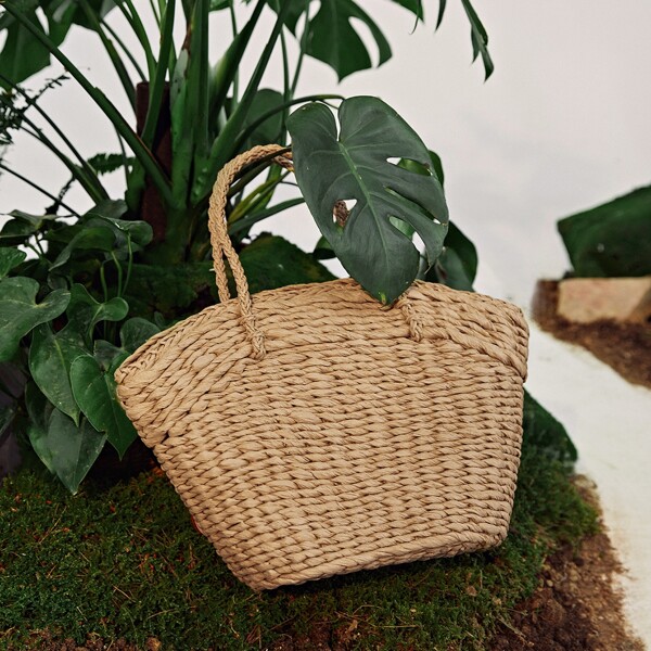 

Straw Tote Bag, Khaki