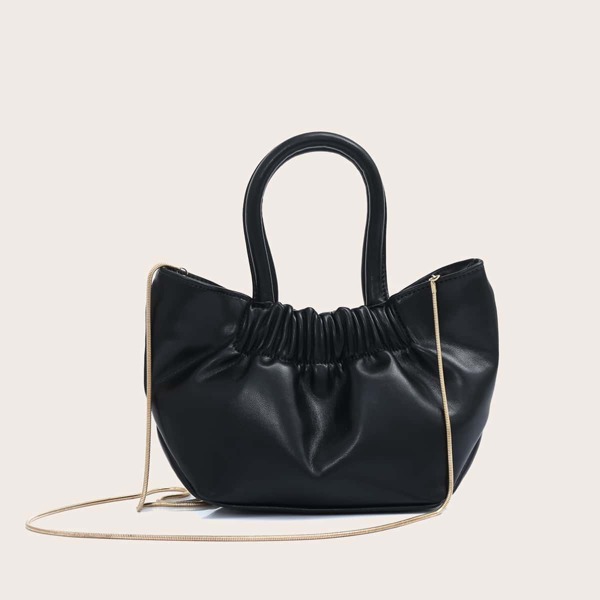 

Minimalist Ruched Bag, Black
