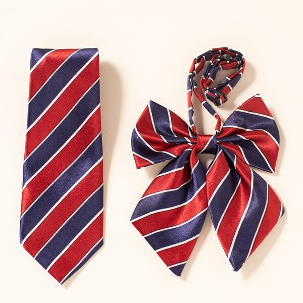 

Kids Striped Tie & Bow Tie, Multicolor