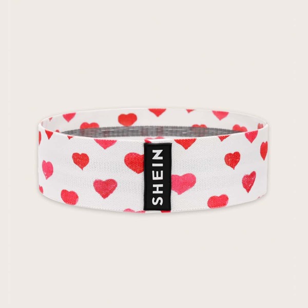 

Heart Pattern Workout Resistance Band, White