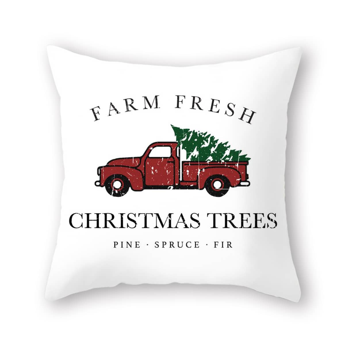 

Christmas Car Print Cushion Cover Without Filler, Multicolor
