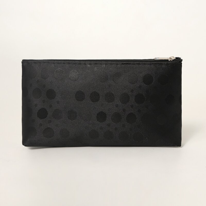

Polka Dot Zipper Makeup Bag, Black