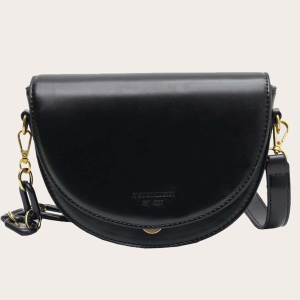 

Solid Chain Crossbody Bag, Black