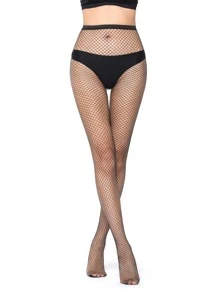 Minimalist Fishnet Tights - Black - View 1