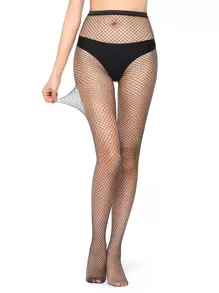 Minimalist Fishnet Tights - Black - View 5