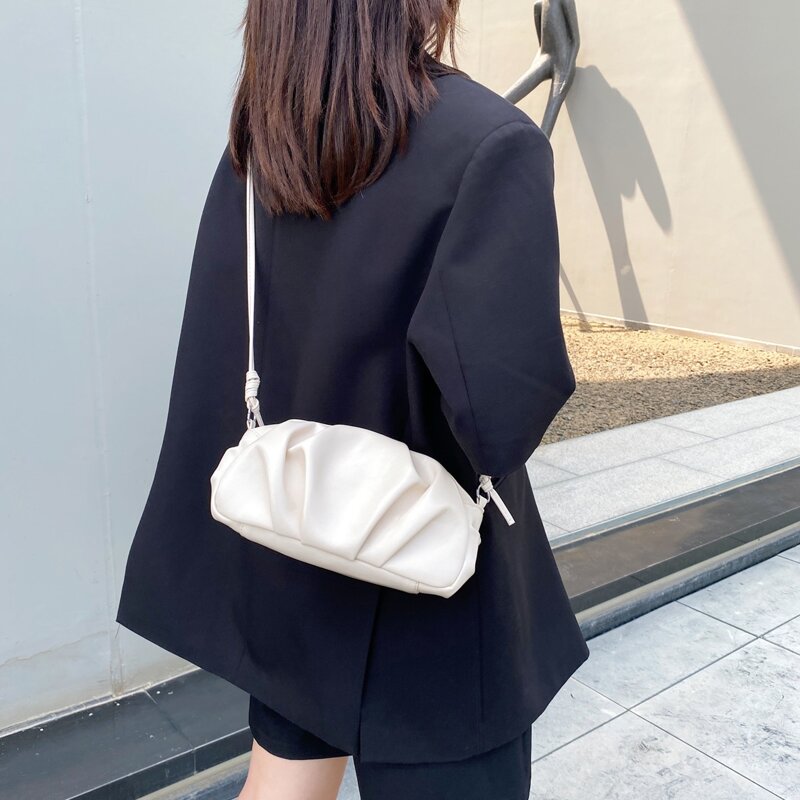 

Ruched Design Crossbody Bag, Beige