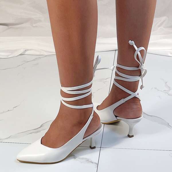 

Minimalist Gladiator Pumps, White