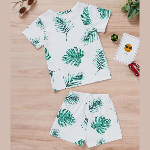 

Toddler Boys Tropical Print Tee With Shorts, Multicolor