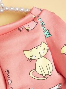 Sudadera de mascota con estampado de gato - Rosa - Ver 5