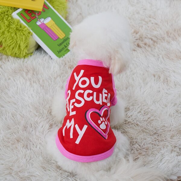 

Slogan Graphic Pet Tee, Red
