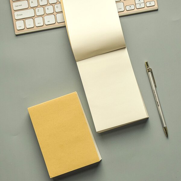 

1pc Kraft Paper Memo Pad, Khaki