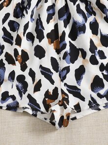 SHEIN Leopard Slip Romper - Multicolor - View 5