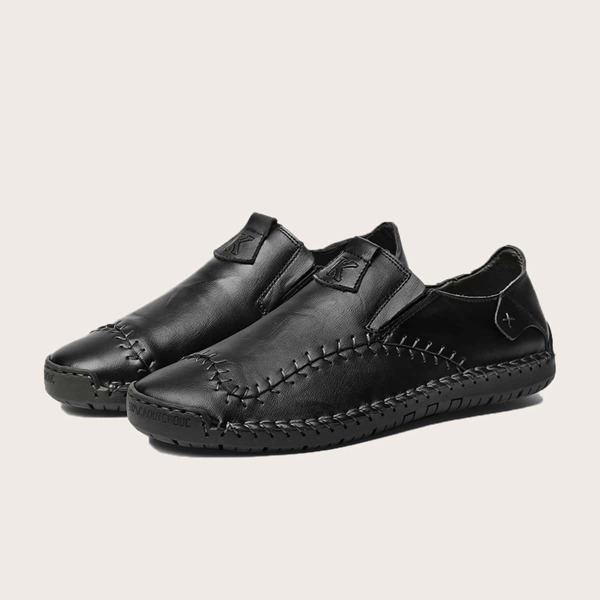 

Men Stitch Detail Loafers, Black