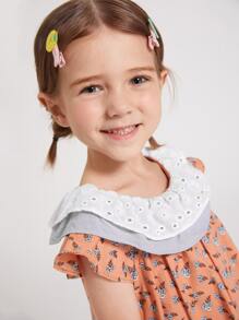 SHEIN 小女童小碎花荷葉邊洋裝