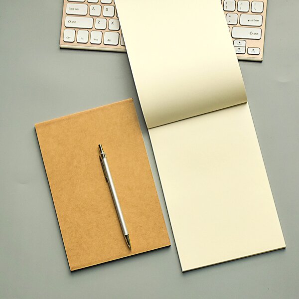 

1pc Kraft Paper Memo Pad, Khaki