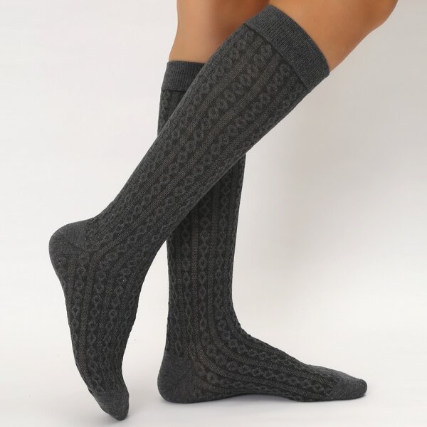 

Solid Over The Calf Socks, Grey