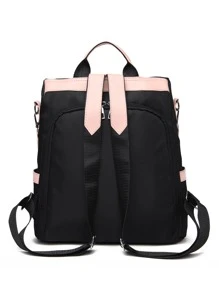 Casual Personality Contrast Color Backpack, Functional Backpack With College Style. Suitable For Shopping, Wallet, Young Women, College Students, Newcomers, White-Collar Workers. Very Suitable For Office, College, Work, Business, Commuting, Outdoor Activities, Travel And Outings.