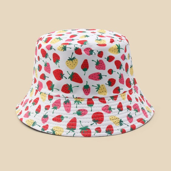 

Strawberry Print Bucket Hat, Multicolor