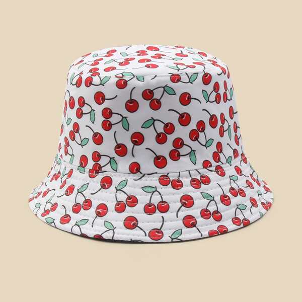

Cherry Print Bucket Hat, Multicolor