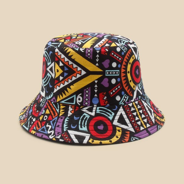 

Geometric Pattern Bucket Hat, Multicolor