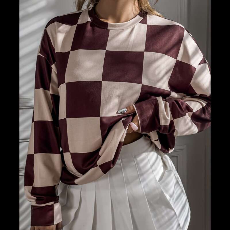 

Buffalo Plaid Drop Shoulder Pullover, Multicolor