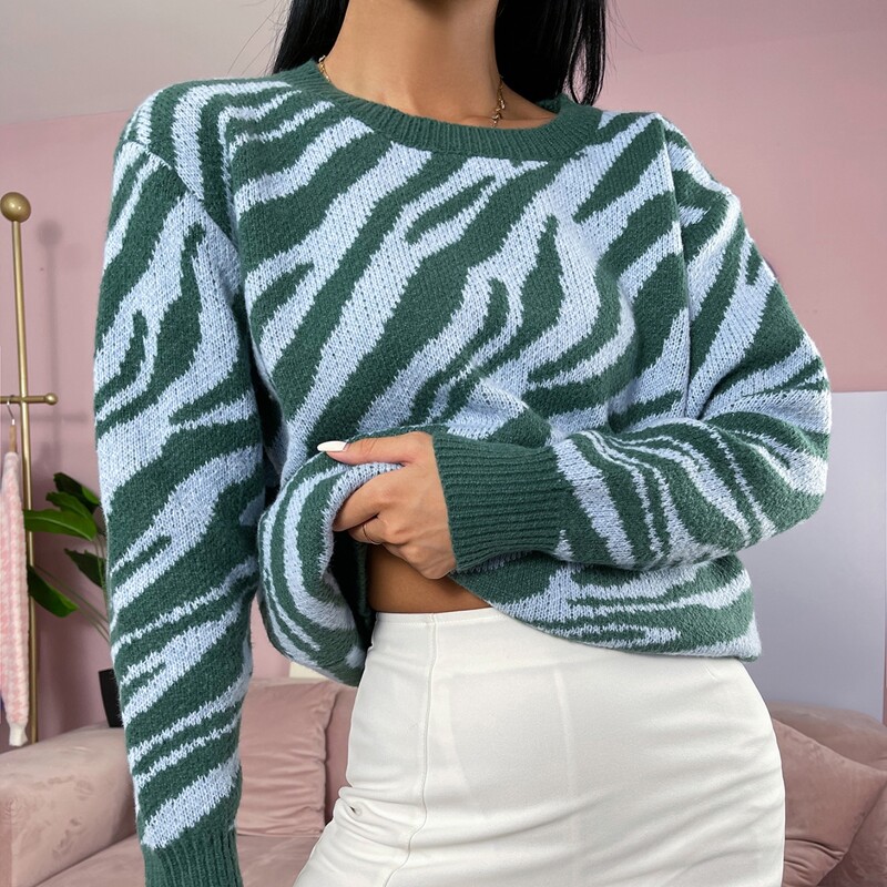 

Zebra Striped Sweater, Multicolor