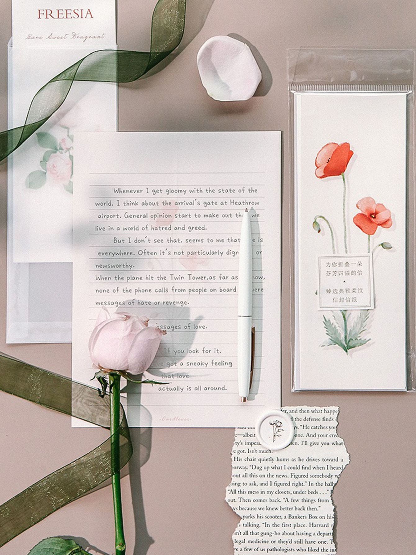 3sets Random Envelope & Writing Paper - Multicolor - View 1