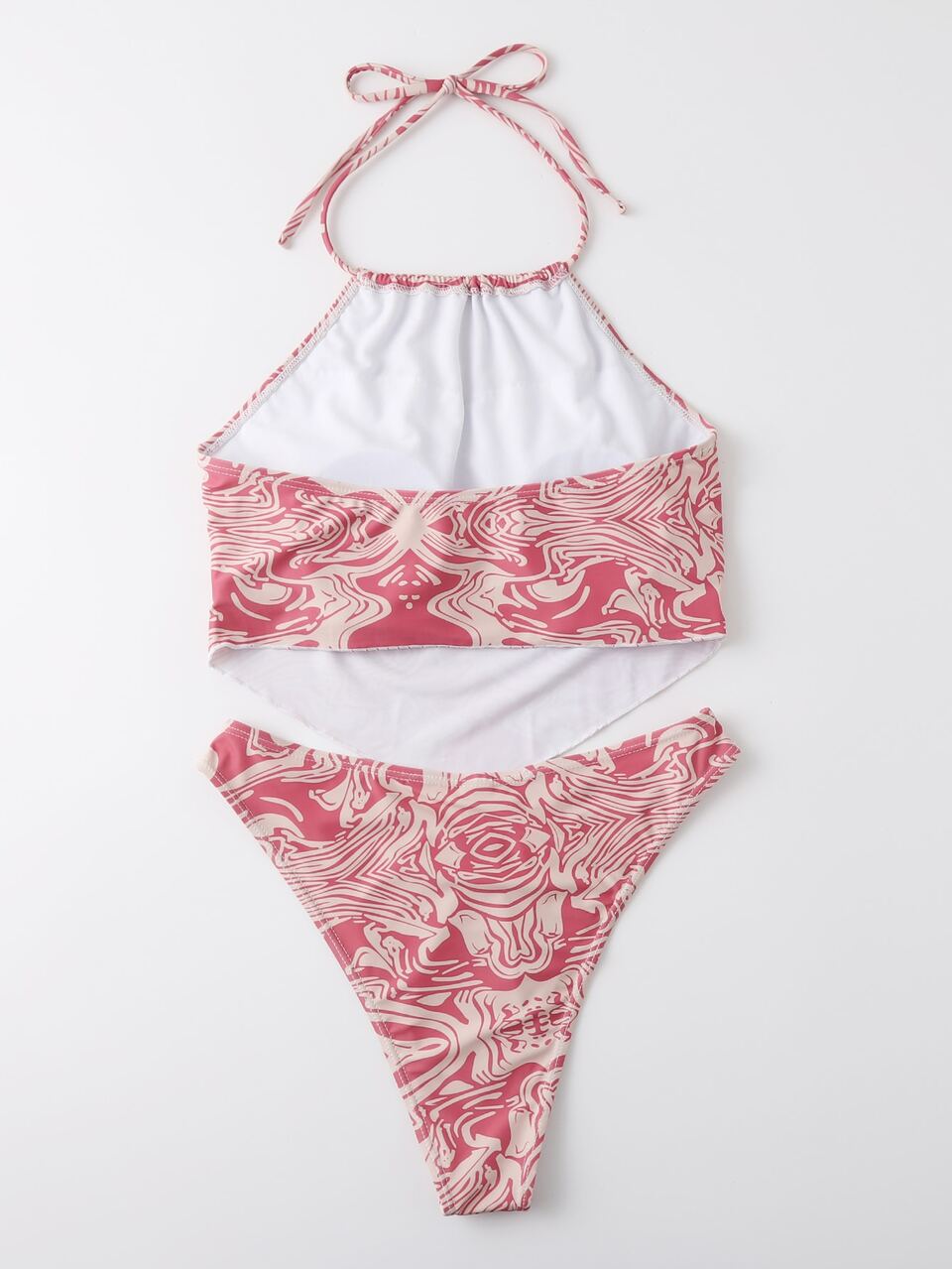 Summer Abstract Fluid Pattern Halter Bikini