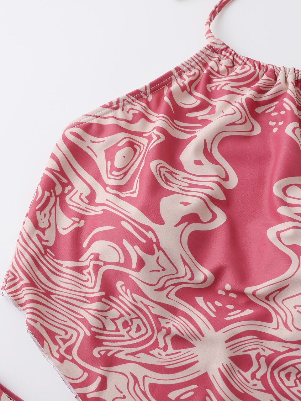 Summer Abstract Fluid Pattern Halter Bikini