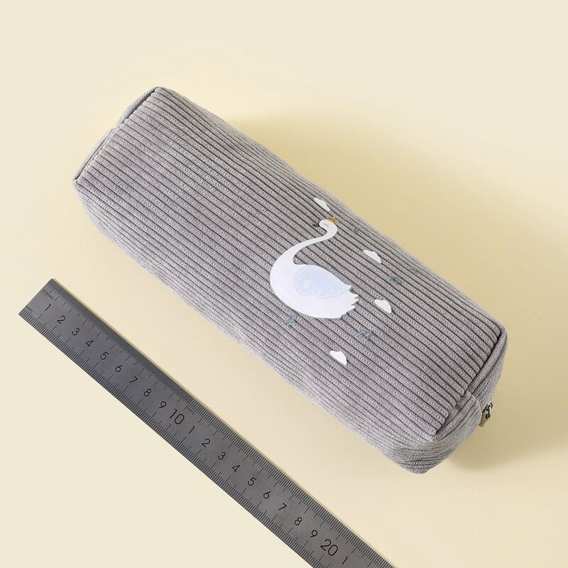 

Swan Print Pencil Bag, Light grey