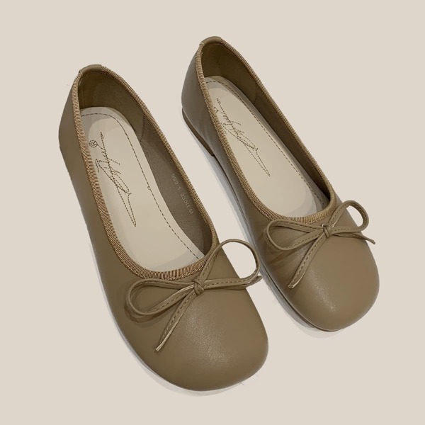 

Bow Decor Slip On Flats, Khaki