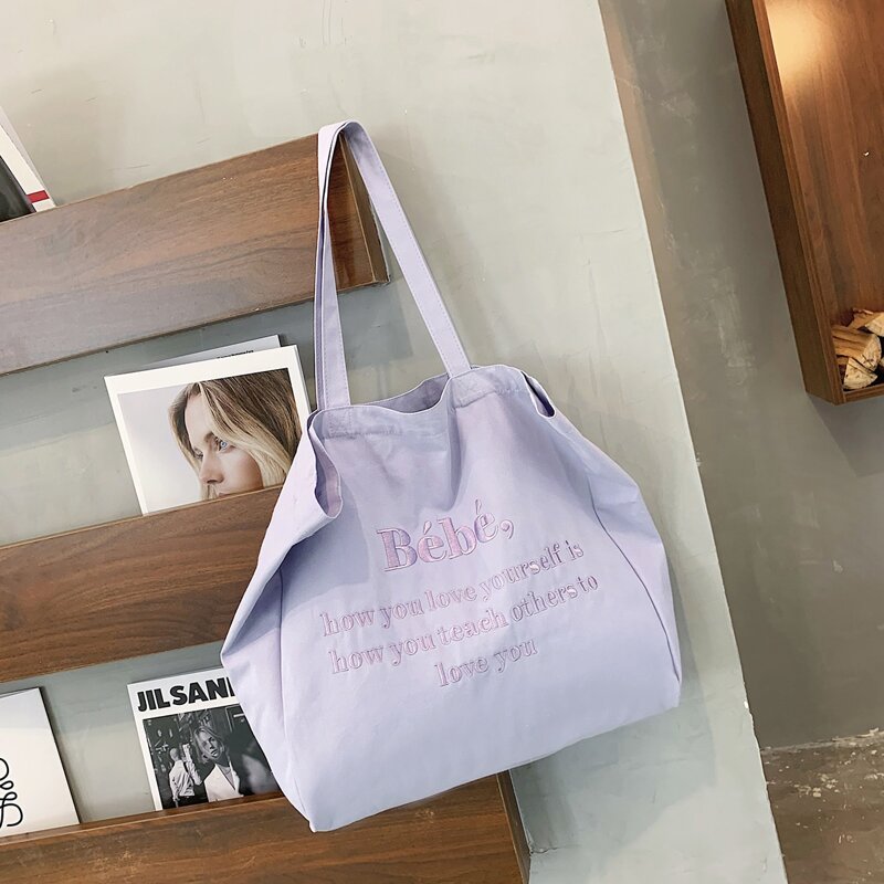 

Letter Graphic Tote Bag, Purple