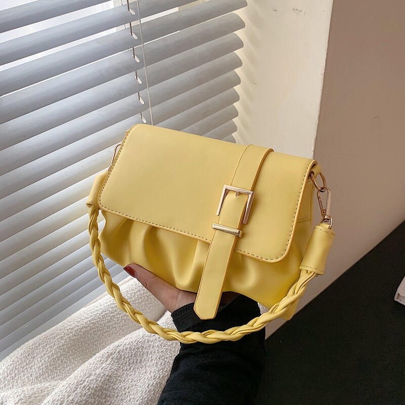 

Ruched Design Shoulder Bag, Yellow