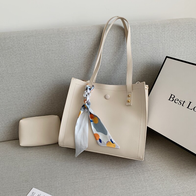 

2pcs Twilly Scarf Decor Bag Set, White