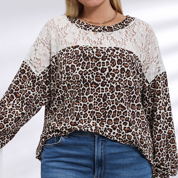 

Plus Leopard Lace Panel Tee, Multicolor