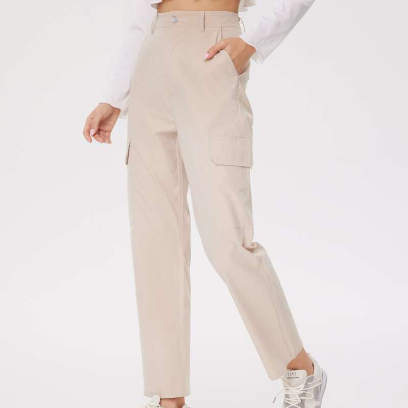 

Solid Cargo Pants, Apricot