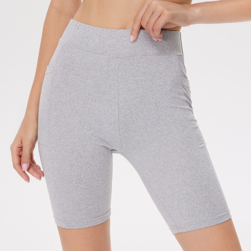 

Solid Pocket Biker Shorts, Light grey