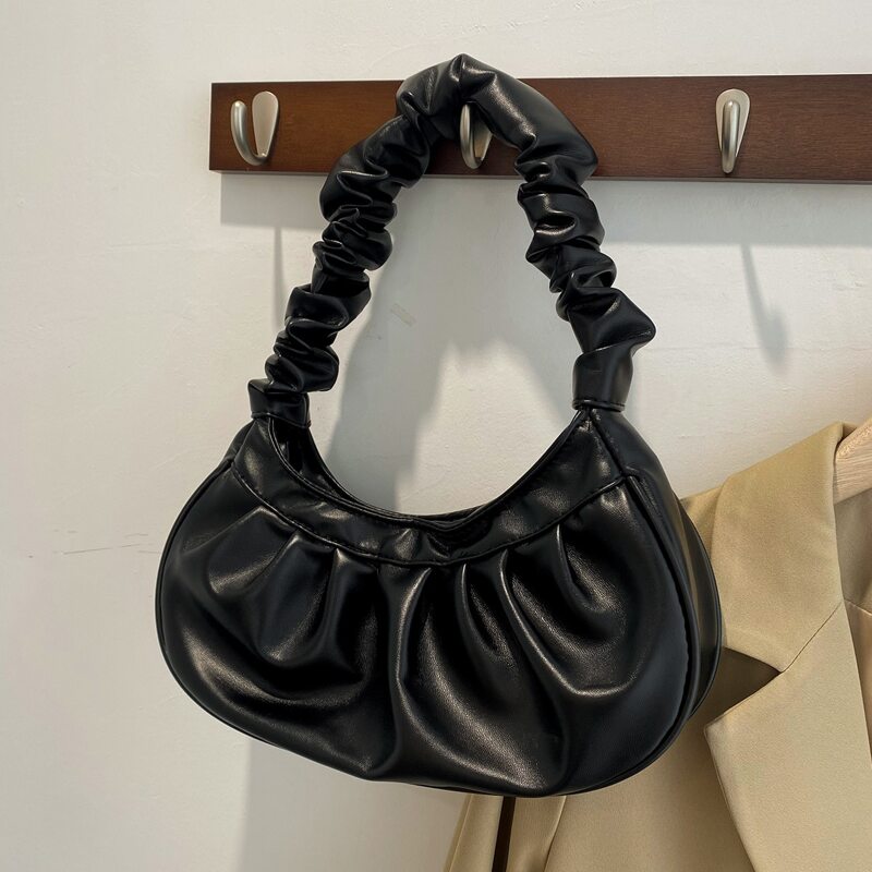 

Minimalist Ruched Bag, Black
