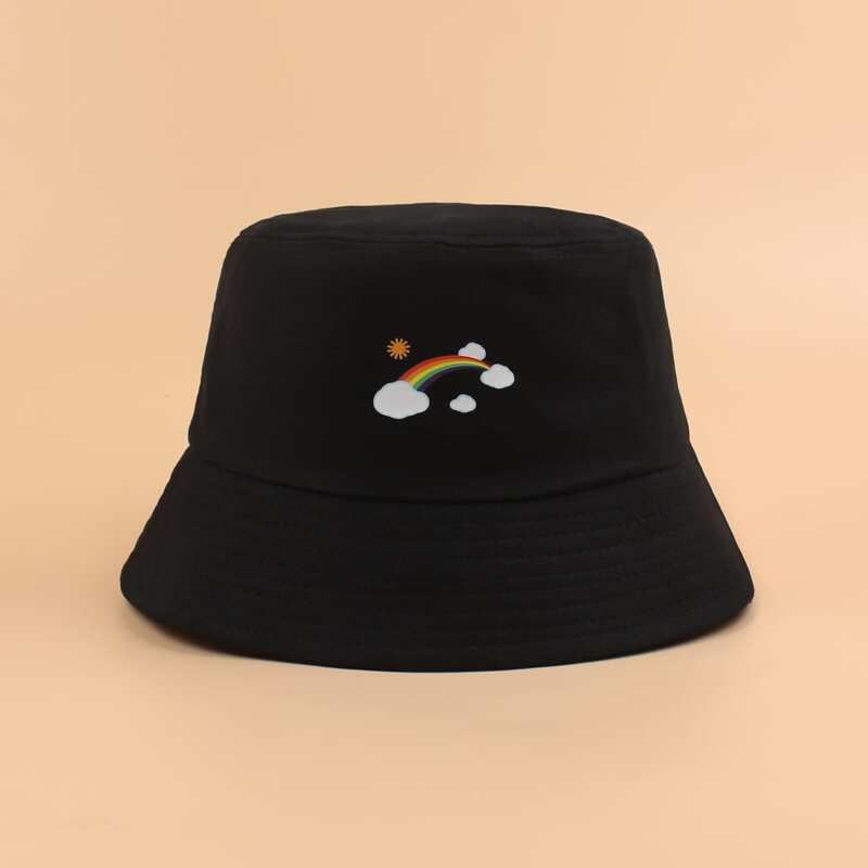 

Rainbow Graphic Bucket Hat, Black