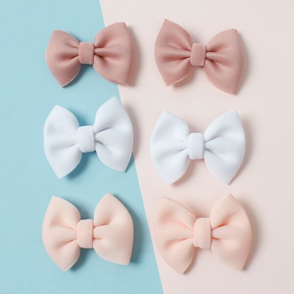 

6pcs Toddler Girls Bow Hair Clip, Multicolor