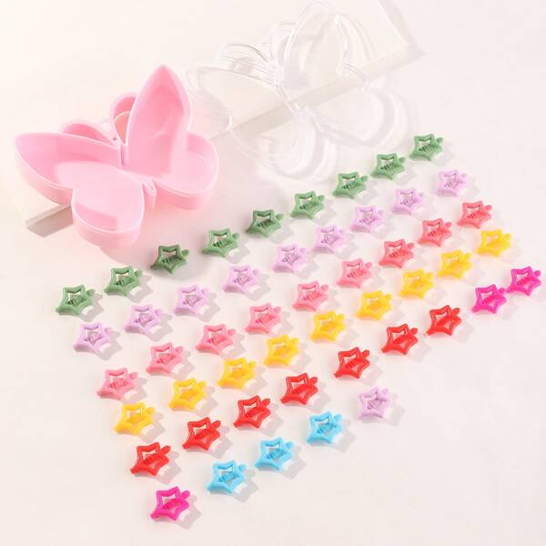 

50pcs Toddler Girls Star Hair Clip, Multicolor