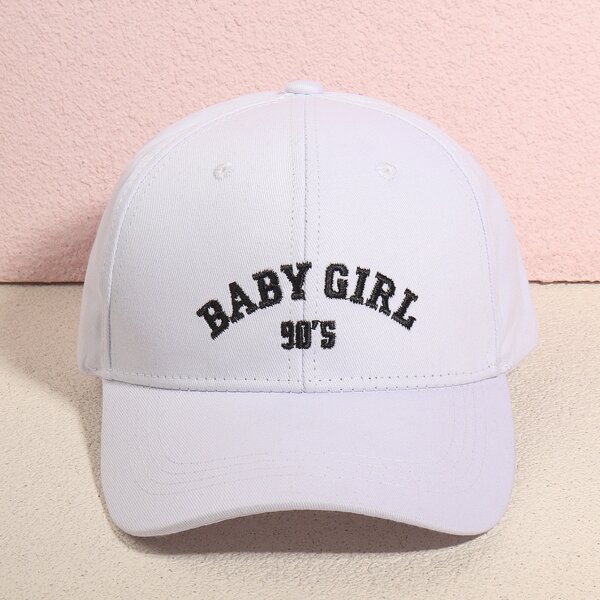 

Letter Embroidered Baseball Cap, White