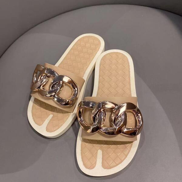 

Chain Decor Slides, Khaki