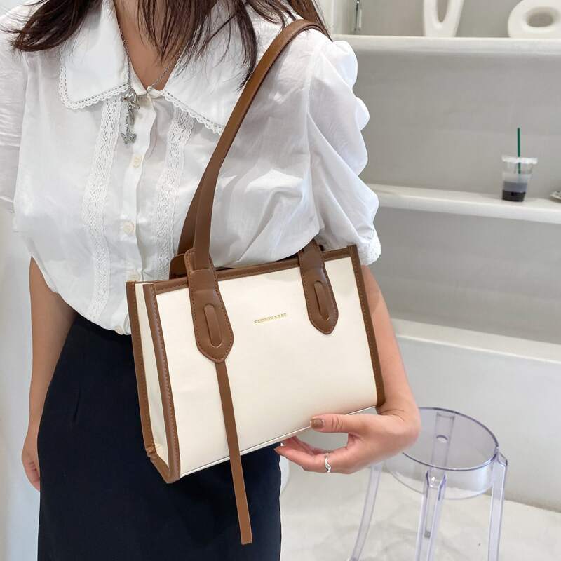

Double Handle Shoulder Bag, Brown