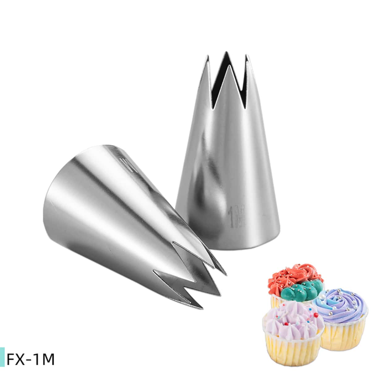 

2pcs Stainless Steel Piping Nozzle, Silver