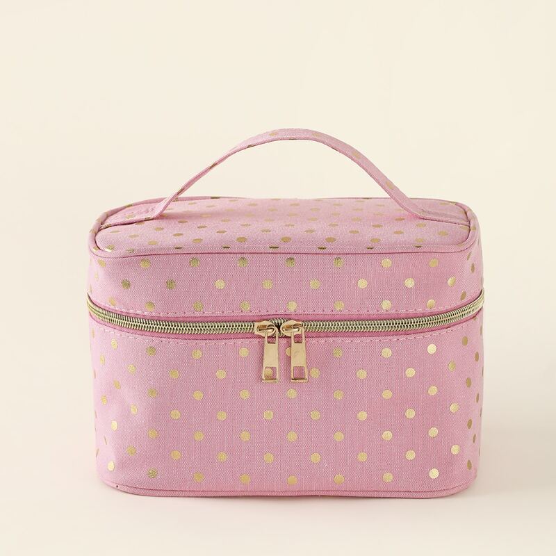 

Polka Dot Zipper Makeup Bag, Multicolor