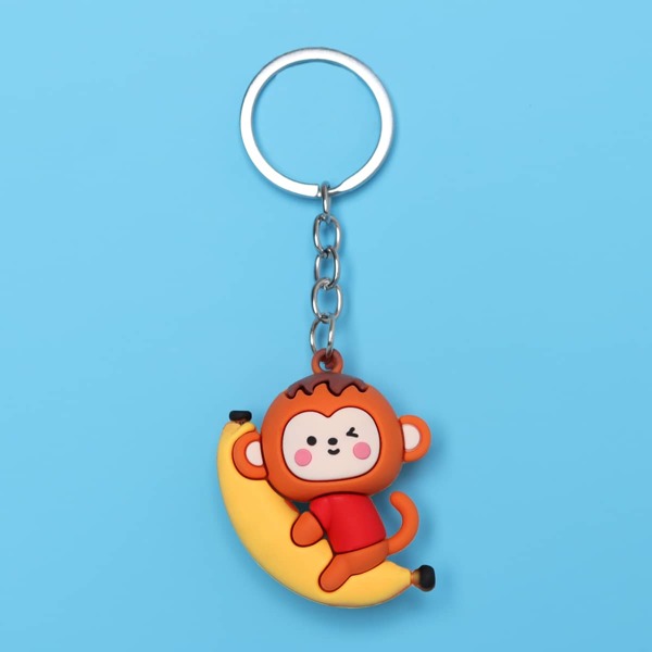 

Cartoon Animal Charm Keychain, Multicolor