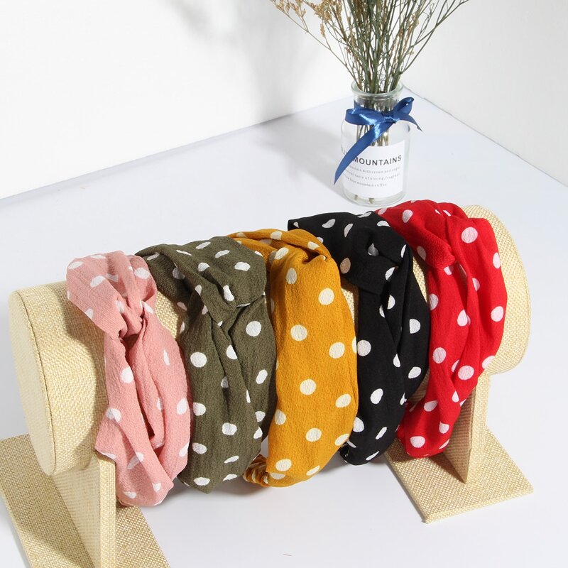 

5pcs Polka Dot Hair Band, Multicolor