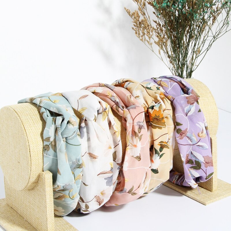 

5pcs Floral Print Hair Band, Multicolor