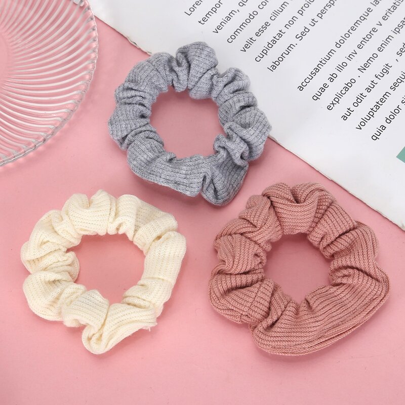 

3pcs Solid Scrunchie, Multicolor